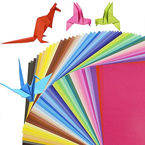 Pllieay 100 Hojas 15 x 15 cm 50 Colores de Papel para Origami para DIY Manualidades Proyectos