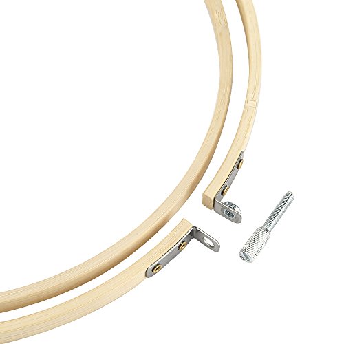 Pllieay 5 Pcs Bastidor Punto de Cruz Aros Bordado Punto de Cruz de Bambú Set de Anillo para Manualidades Costura a Mano 13/17/20/23/26 cm