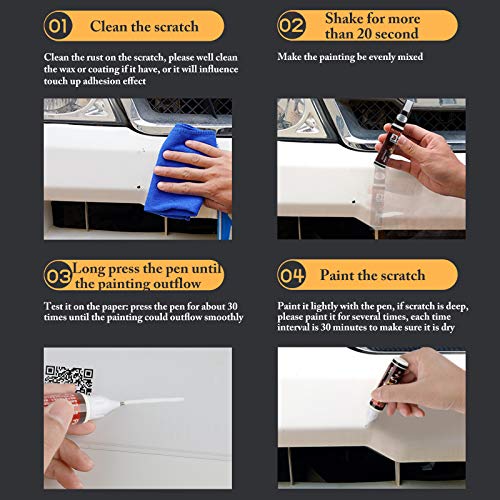 Pluma de retoque del Coche,Fanport 3pc Rotulador de retoque con Pincel para la Pintura del Coche Auto Rascandose Reparador Pintura para Retoques Boligrafo