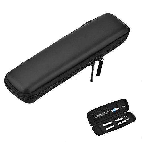 pluma estilografica ni os, neopreno con cremallera tela pluma bolsa Holder bolsa para estudiantes – -washable y duradero (ovalado), color negro, color eva talla única