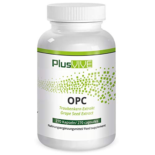 Plusvive - Cápsulas OPC con extracto de semilla de uva francesa (400 mg)