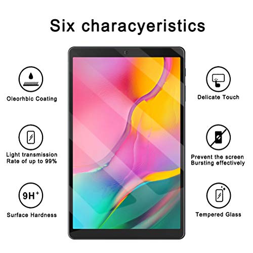 Pnakqil [2 Piezas Protector de Pantalla para Samsung Galaxy Tab A 10.1 2019 Protector de Cristal Vidrio Templado Premium Transparencia HD [Anti-arañazos] [No Burbujas] para Samsung Tab A 10.1 2019