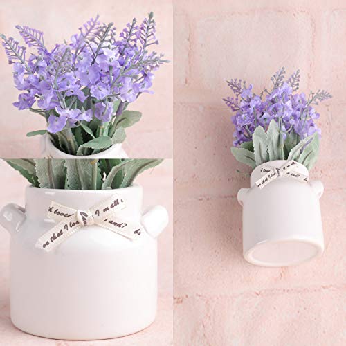 PNNP Pequeña Flores Artificiales Decoracion, Plantas Artificiales Decorativas Cerámica en Macetas 6Pcs, Planta Artificial Adecuado para El Hogar Oficina Decoración Baño Cocina Balcón