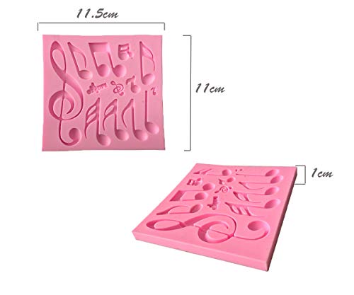 POIUY 1 Uds Hermoso Molde de Silicona con Forma de Notas Musicales, para Molde de Pastel de Fondant, Herramientas para Hornear, Molde de jabón, Herramienta de azúcar E412