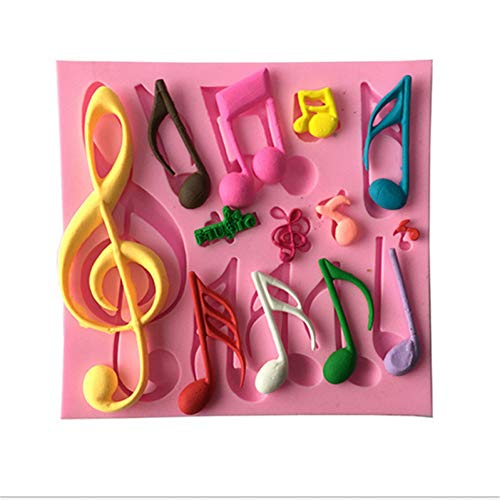 POIUY 1 Uds Hermoso Molde de Silicona con Forma de Notas Musicales, para Molde de Pastel de Fondant, Herramientas para Hornear, Molde de jabón, Herramienta de azúcar E412