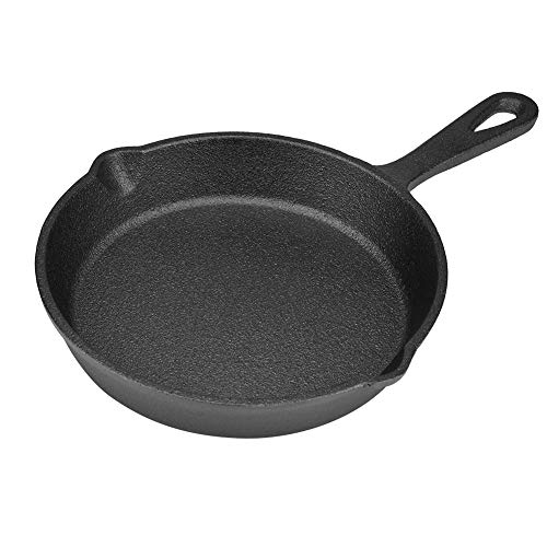 Pokerty Cacerola de fundición de Hierro, sartén de sartén de Hierro Fundido Vintage de 16 cm / 20 cm Quemado Antiadherente Pizza de Hierro Fundido Antiadherente y sartén(16cm)