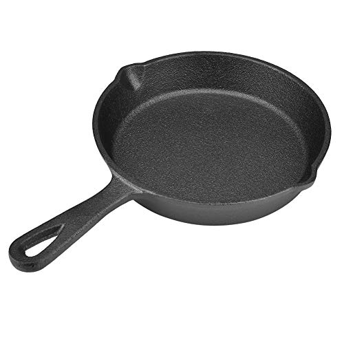 Pokerty Cacerola de fundición de Hierro, sartén de sartén de Hierro Fundido Vintage de 16 cm / 20 cm Quemado Antiadherente Pizza de Hierro Fundido Antiadherente y sartén(16cm)