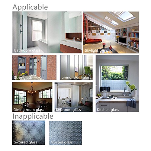 Polly Online Franjas heladas Película de la Ventana Ventana Pegatinas Calcomanías de Ventana Película de Vidrio electrostática (45 X 400cm)