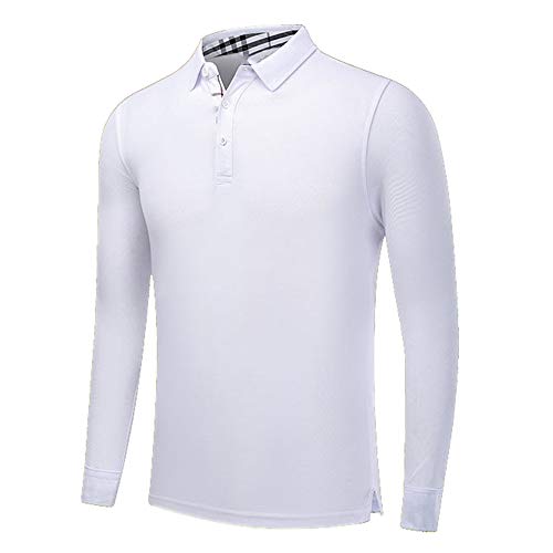 Polo de gama alta para hombre manga larga algodón manga larga camiseta