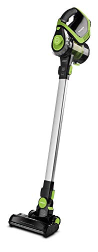 Polti Forzaspira Slim SR110 Escoba eléctrica recargable sin cables 2 en 1, tecnología ciclónica, autonomía de hasta 50 minutos, 3 fases de filtrado con filtro HEPA, Negro/Verde