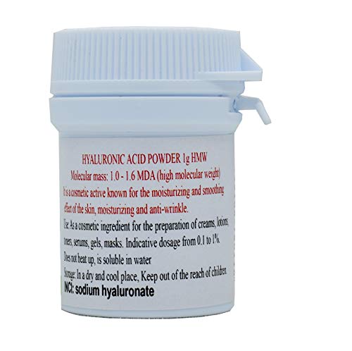 POLVO DE ÁCIDO HIALURÓNICO 1 g HMW (ALTO peso molecular) 100% NATURAL y FUERTE Antienvejecimiento, rellenador de arrugas