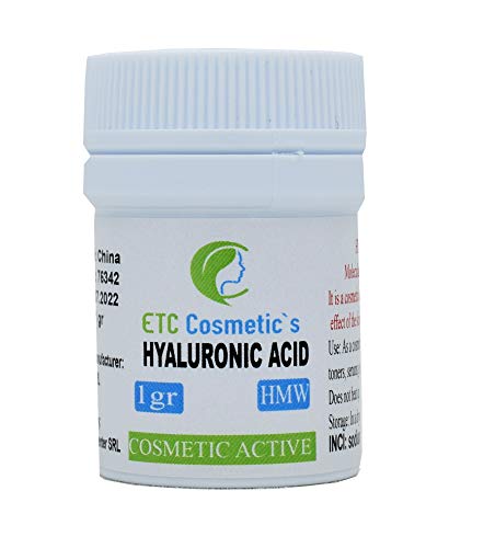 POLVO DE ÁCIDO HIALURÓNICO 1 g HMW (ALTO peso molecular) 100% NATURAL y FUERTE Antienvejecimiento, rellenador de arrugas