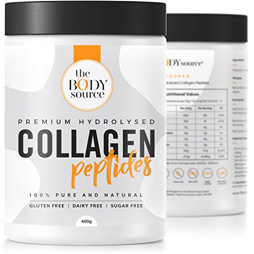Polvo de Colágeno Hidrolizado de Primera Calidad | Péptidos de colágeno bovino sin sabor de alta calidad -400g