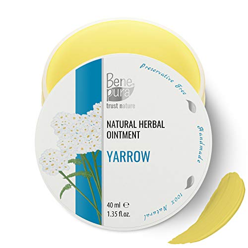 Pomada natural con milenrama blanca 40ml, extracto de aceite frío, 100% natural - contra las hemorroides, estabiliza las paredes de los vasos sanguíneos y mejora el flujo sanguíneo– hecho a mano en EU