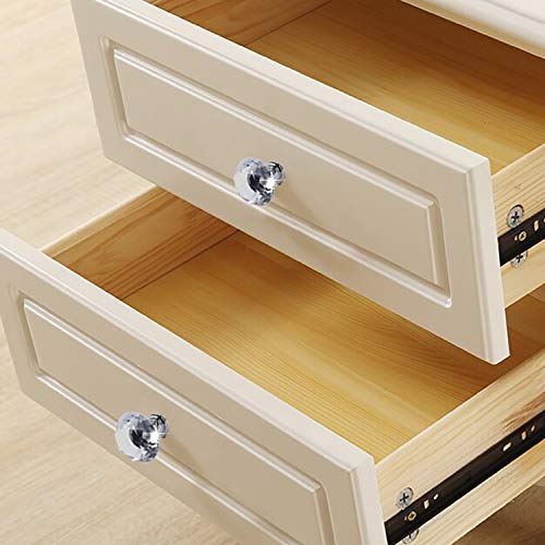 Pomo de Cristal Forma de Diamante Tiradores de Muebles Perilla de la Puerta con Tornillo Perillas Manijas para Armario Cajón Aparador Cocina 12 Piezas 30mm