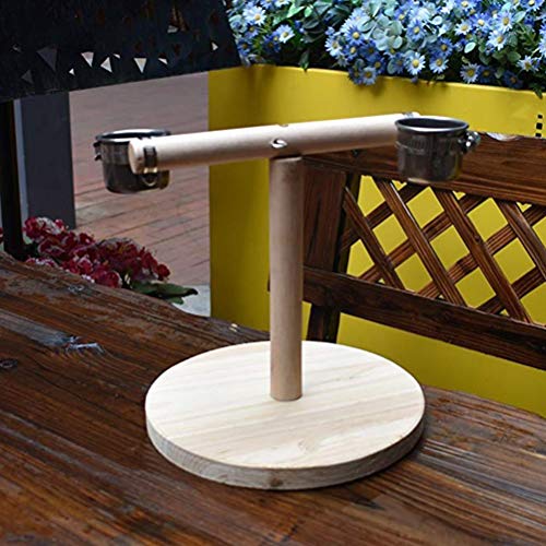POPETPOP Loro de pájaro Madera Natural en Forma de Cruz Estante de pie Loro Nido Escalada Juguete