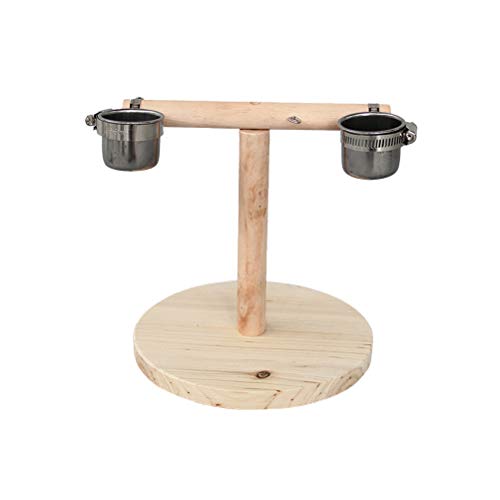 POPETPOP Loro de pájaro Madera Natural en Forma de Cruz Estante de pie Loro Nido Escalada Juguete