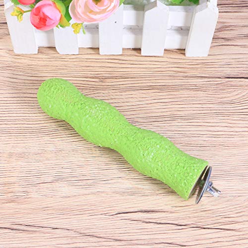 POPETPOP Soporte para pájaros, Madera, Arena áspera, Perchas, Esmerilado de uñas para pájaros pequeños, medianos y Grandes, 14 CM (Color Aleatorio)