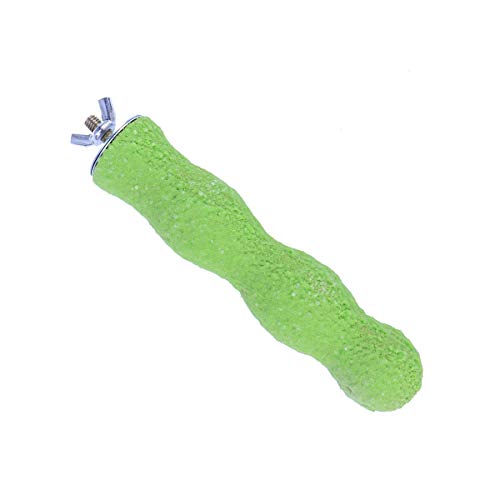 POPETPOP Soporte para pájaros, Madera, Arena áspera, Perchas, Esmerilado de uñas para pájaros pequeños, medianos y Grandes, 14 CM (Color Aleatorio)