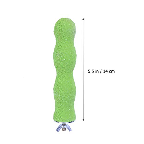 POPETPOP Soporte para pájaros, Madera, Arena áspera, Perchas, Esmerilado de uñas para pájaros pequeños, medianos y Grandes, 14 CM (Color Aleatorio)