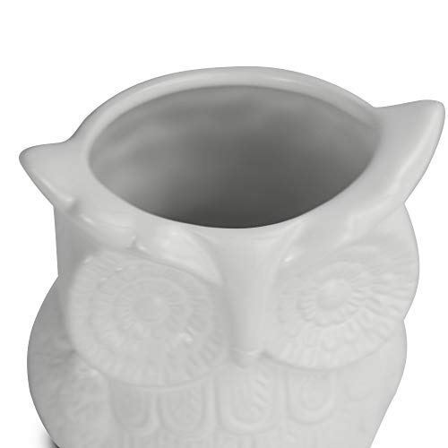 Porta utensilios para búho | Organizador de cerámica decorativo | Decoración de cocina | Barril de galletas | Olla estacionaria | Accesorios de cocina | Maceta | M&W