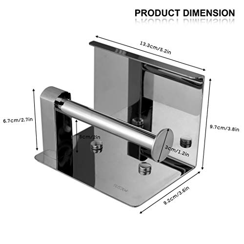 Portarrollos para Papel Higiénico Acero inoxidable SUS304 Soporte Papel WC Montado en la Pared Porta Rollos de Papel Higienico con el Teléfono Móvil Estante de Almacenamiento para Baño y Cocina