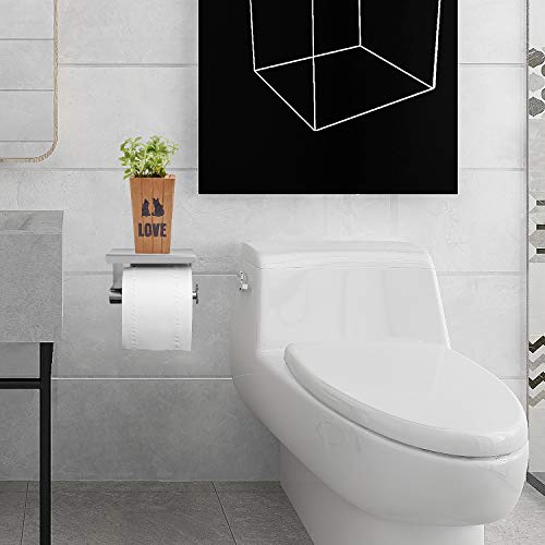 Portarrollos para Papel Higiénico Acero inoxidable SUS304 Soporte Papel WC Montado en la Pared Porta Rollos de Papel Higienico con el Teléfono Móvil Estante de Almacenamiento para Baño y Cocina