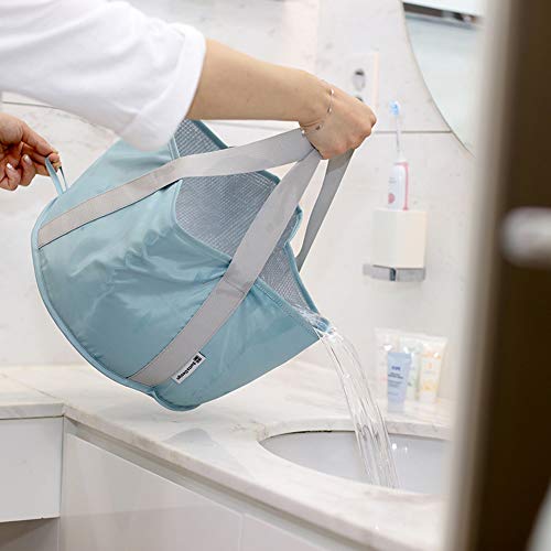 Portátil Cuenca al Aire Libre Viaje Impermeable Bolsa de Lavar Lavamanos/Lavamanos Plegable Bolsa de Cubo Película De Aluminio Anti-Filtración Incorporada,Gray,31CM*20CM