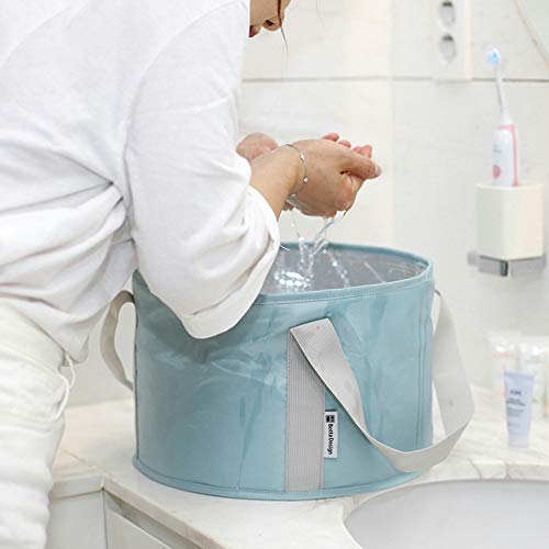 Portátil Cuenca al Aire Libre Viaje Impermeable Bolsa de Lavar Lavamanos/Lavamanos Plegable Bolsa de Cubo Película De Aluminio Anti-Filtración Incorporada,Gray,31CM*20CM