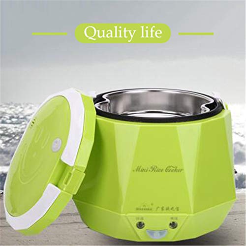 Portátil De 12V / 24V De Coches Camión Eléctrico Hot Pot Con Car Line Antiadherente Olla Interior Viaje Mini Cocina Para 1-2 Personas Cocina Sopa Arroz Harina Avena - Guisos Coche Sólo (Truck-Green)