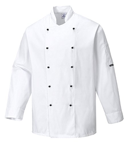 Portwest C834 - Chaqueta Somerset Chef, color Blanco, talla Medium