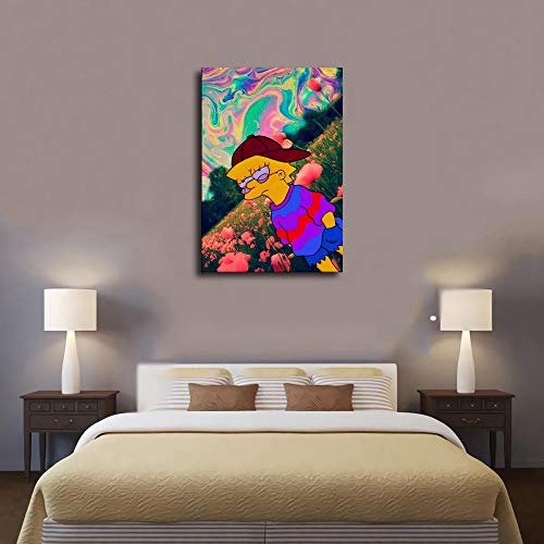 Póster de la película Hippie de Trippy Lisa Simpson Hippie y arte de pared con impresión moderna para decoración de habitación familiar, Sin marco, 12x18inch