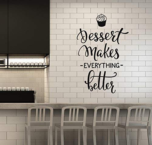Postres, Cotizaciones, Panadería, Decoración, Ventana, Letras, Vinilo, Tatuajes de pared, Decoración para el hogar, Arte, Pinturas de Pared, Pegatinas de Pared Desmontables 58x90cm