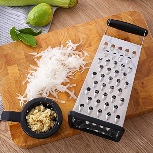 Poxcap - Rallador multifuncional de caja, queso, verduras, jengibre, utensilios de cocina, ralladores, multiusos, herramienta para rallar, mango curvo antideslizante, MasterCheese, juego con 4 lados
