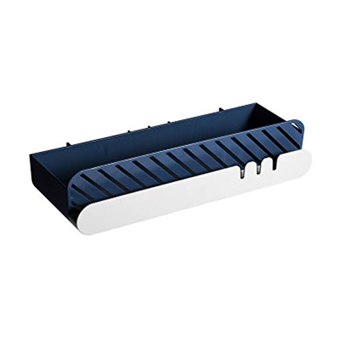 PPTS Estante de baño libre perforador de pared para colgar en la pared del lavabo rack de baño estante de almacenamiento de pared, Rectangular Azul, 29.3*11.2*6.5cm