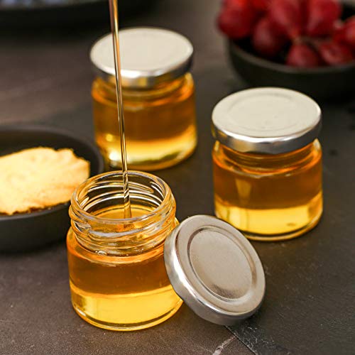Praknu - Juego de 25 tarros pequeños de 50 ml con tapa, etiquetas herméticas para regalar