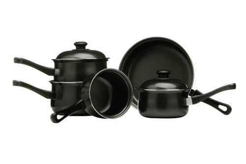 Premier Housewares Batería de Cocina, Acero de Carbono, Negro, Centimeters