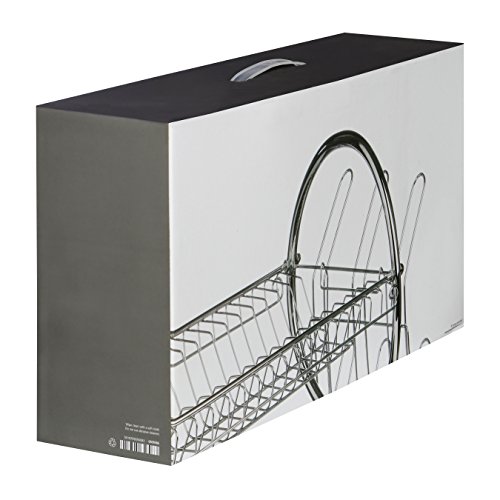 Premier Housewares - Escurridor de Platos de 2 Pisos (con Bandeja extraíble Color Rojo), Cromado