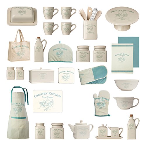 Premier Housewares – país Cocina Guante Doble para Horno, Blanco/Azul