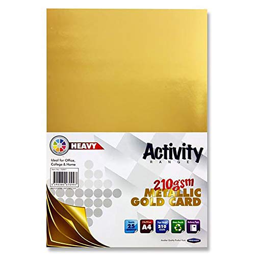 Premier papelería A4 210 gsm tarjeta de actividad – oro (Pack de 25 hojas)