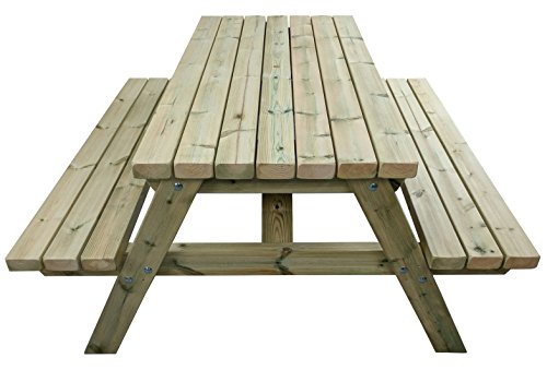 Premium Heavy Duty 5 ft mesa de picnic fabricado con Chunky muebles grado sueco Redwood. Tratada A Presión a resistir el tiempo para 15 años. Muy fuerte y resistente.