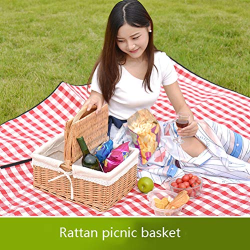 Preparación de Picnic pequeña Cesta Cesta de bambú Carrito Azules Vegetales de Frutas Cesta de Mimbre Carrito Forro Cesta del almacenaje de la Cesta del Huevo Cesta Tejida de la Nieve [No Cover]