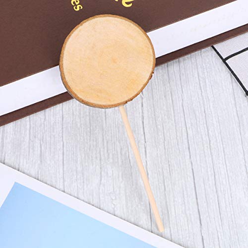 PRETYZOOM 5Pcs Cake Toppers I Love Mom Design Wooden Vintage Cupcake Toppers Postre Topper Cake Picks para El Día de La Madre Decoración de La Torta de Cumpleaños (Caqui)