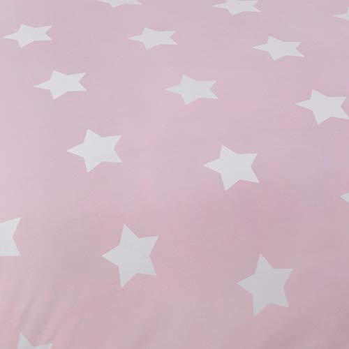 Price Right Home - Juego de funda de edredón y funda de almohada, diseño de estrellas, color rosa y blanco