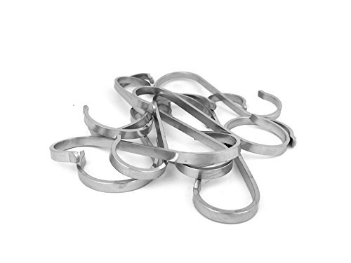Prime 10 pezzi Gancio a S Gancio attaccapanni Gancio guardarobe Gancio per asta appendiabiti o Gancio per Giacca in Acciaio INOX · 80x19x25mm