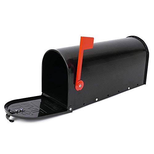 PrimeMatik - Buzón US Mail de Aluminio para Correo Postal Americano Negro