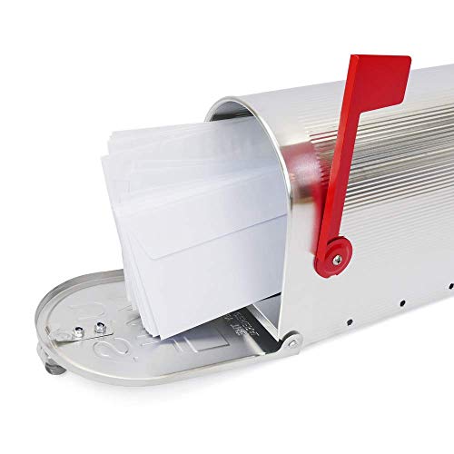 PrimeMatik - Buzón US Mail de Aluminio para Correo Postal Americano Plateado