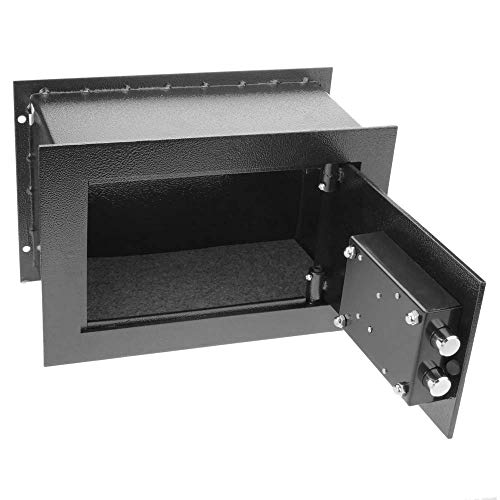 PrimeMatik - Caja Fuerte de Seguridad empotrada de Acero con Llaves 31x15x21cm Negra