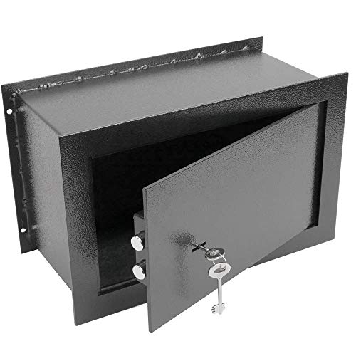PrimeMatik - Caja Fuerte de Seguridad empotrada de Acero con Llaves 31x15x21cm Negra