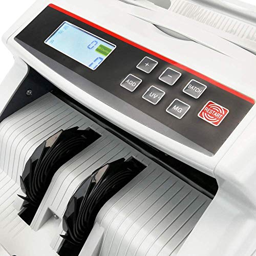 PrimeMatik - Contador de Billetes con Detector de Billetes Falsos UV MG1 MG2